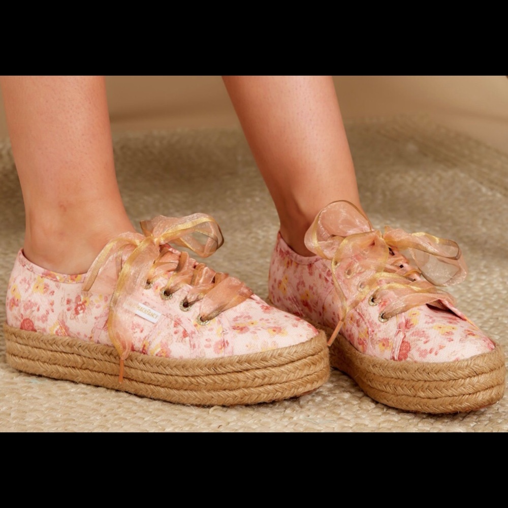 Superga x Love shack Fancy pink floral print